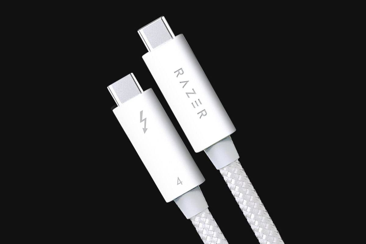 RAZER雷蛇推出雷电4数据线,40Gbps数据速率100W快充,售价899元-充电头网