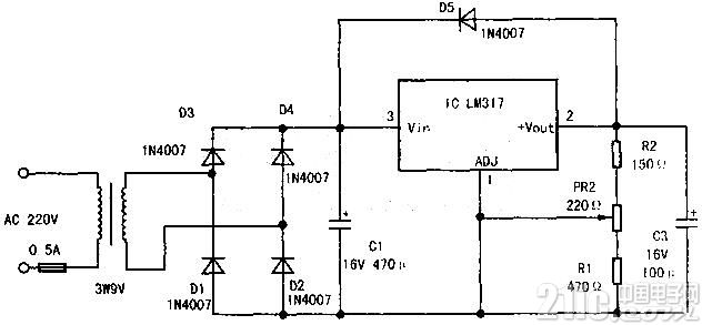 实用小型稳压电源的设计与制作LM317 POWER SUPPLY