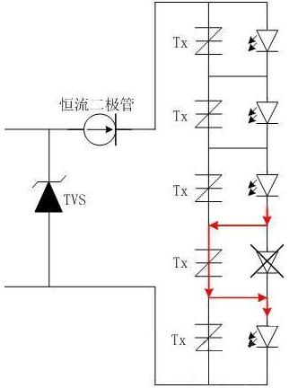 LED灯串起防护示意图