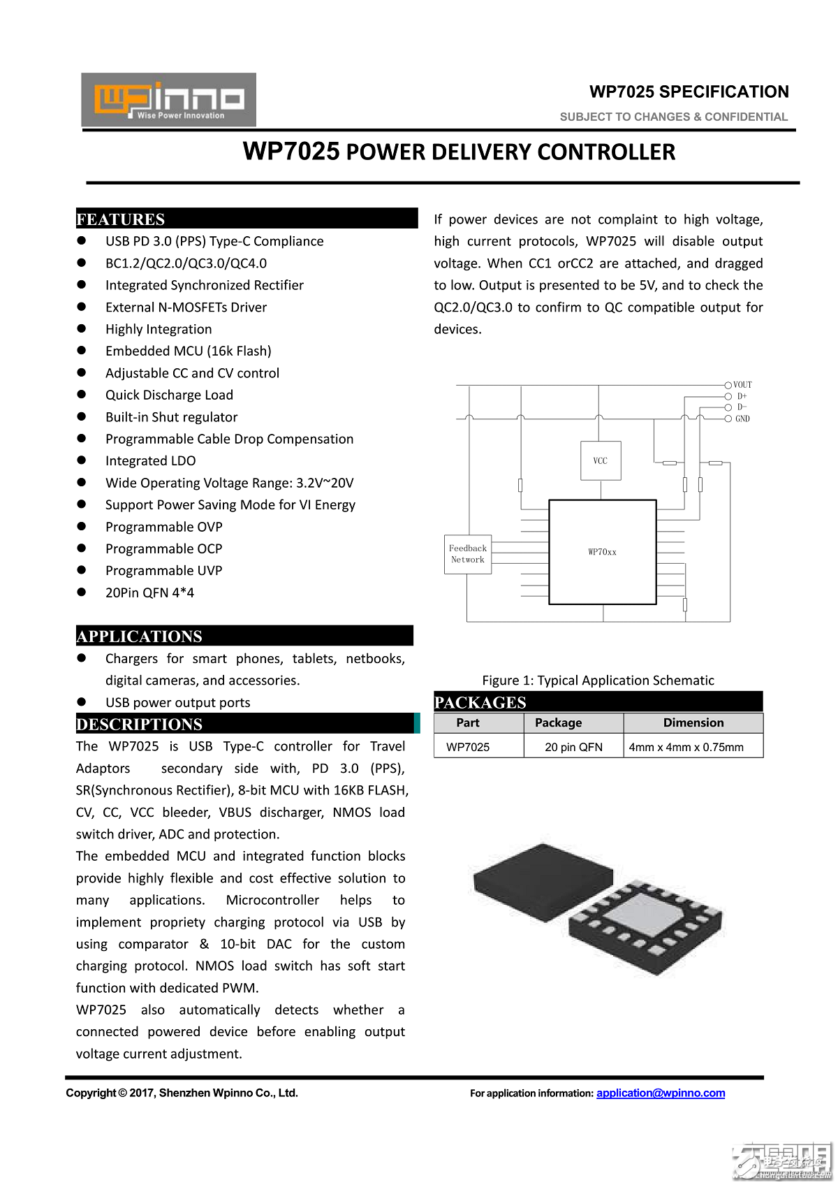 wpinno维普创新推出最新USB PD3．0，PPS快充方案WP7025