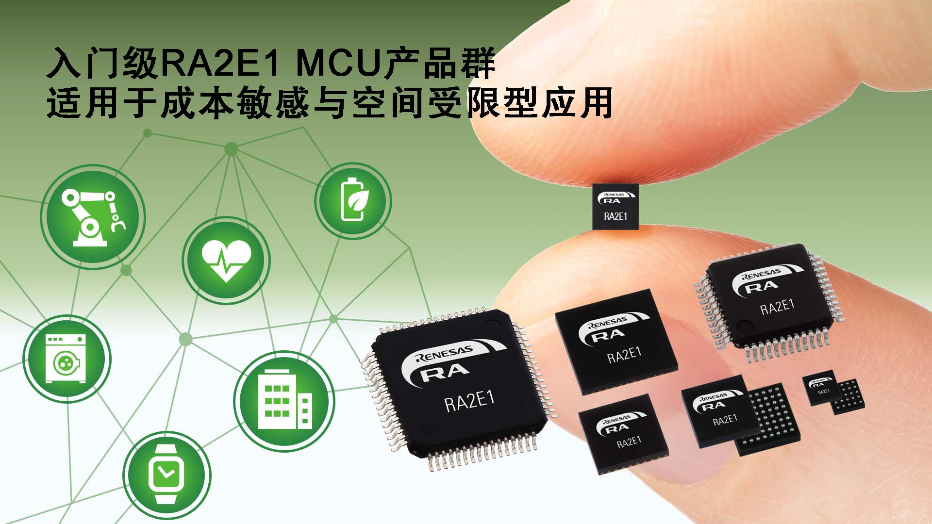 瑞萨电子推出RA产品家族全新入门级RA2E1 MCU产品群