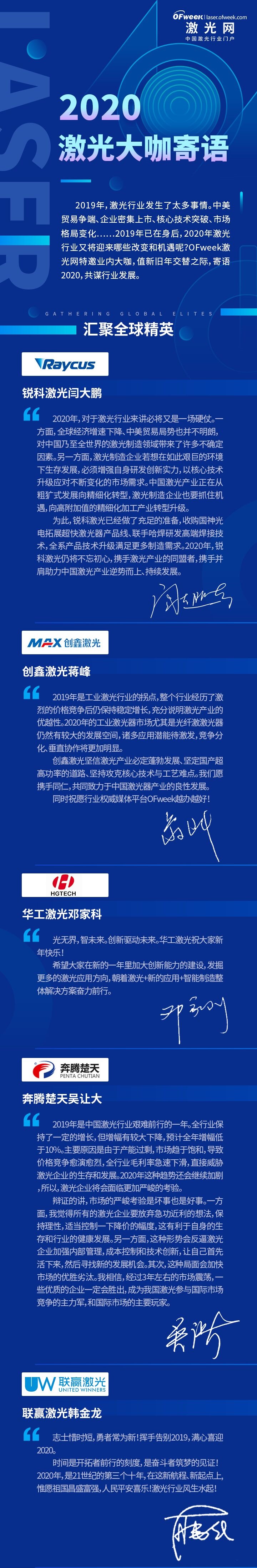 激光大咖寄语2020：如何发展？如何布局？