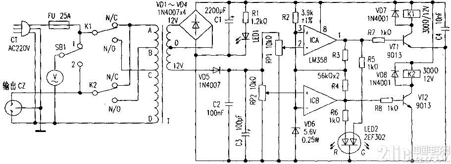 一款高精度,高性能的全自动交流稳压电路AC regulated power supply