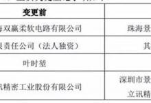 立讯精密： 完成全资子公司珠海双赢51%股权转让