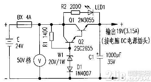 笔记本电脑改用蓄电池供电Linear regulator