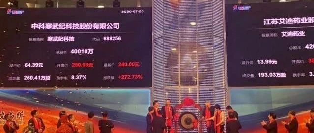 寒武纪上市大涨 新基建风口上的“猪“