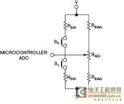 用一个微控制器输入端读取多个开关与一只电位计的设置