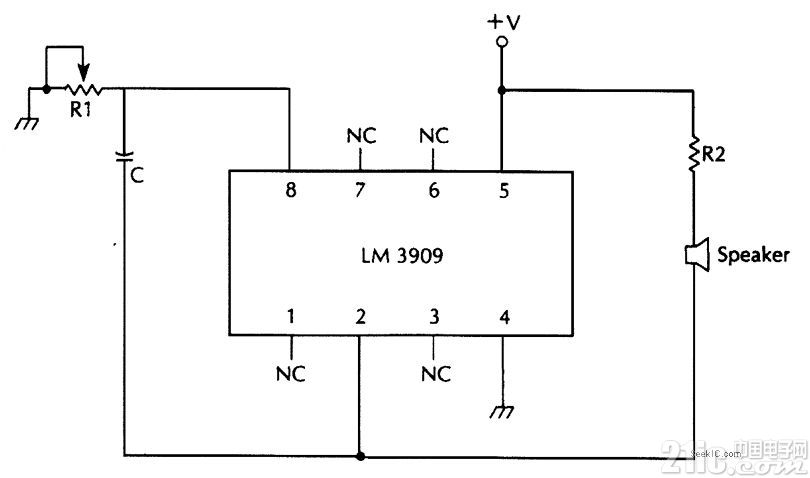 基本LM3909音频振荡器