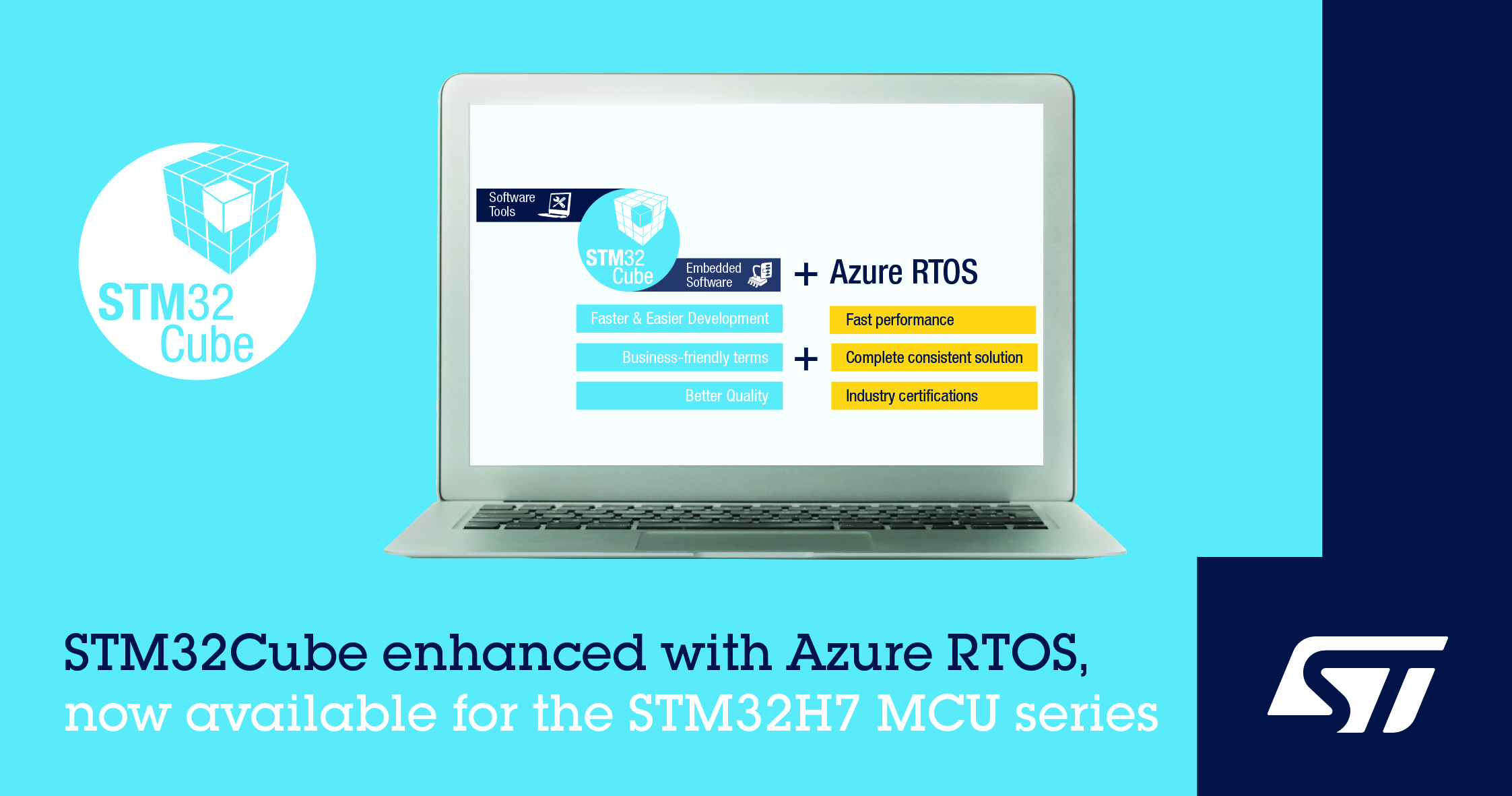 意法半导体发布新软件包支持在STM32 MCU上开发Microsoft® Azure RTOS项目，加快智能产品研发