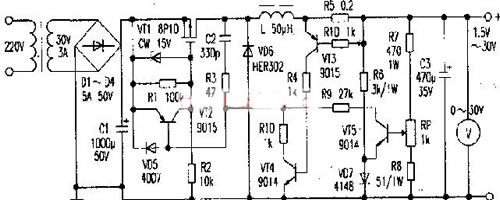 1.5V~3 0V开关稳压电源电路