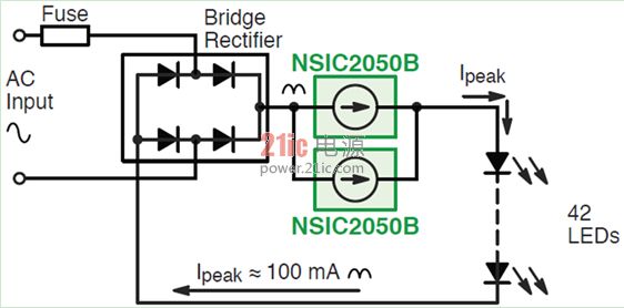 图8:低成本T5 LED灯管电路