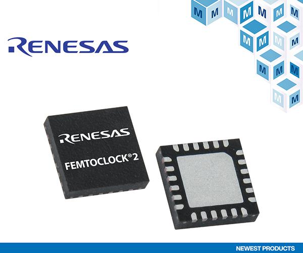 贸泽开售适用于可编程光纤模块的Renesas高性能FemtoClock2合成器