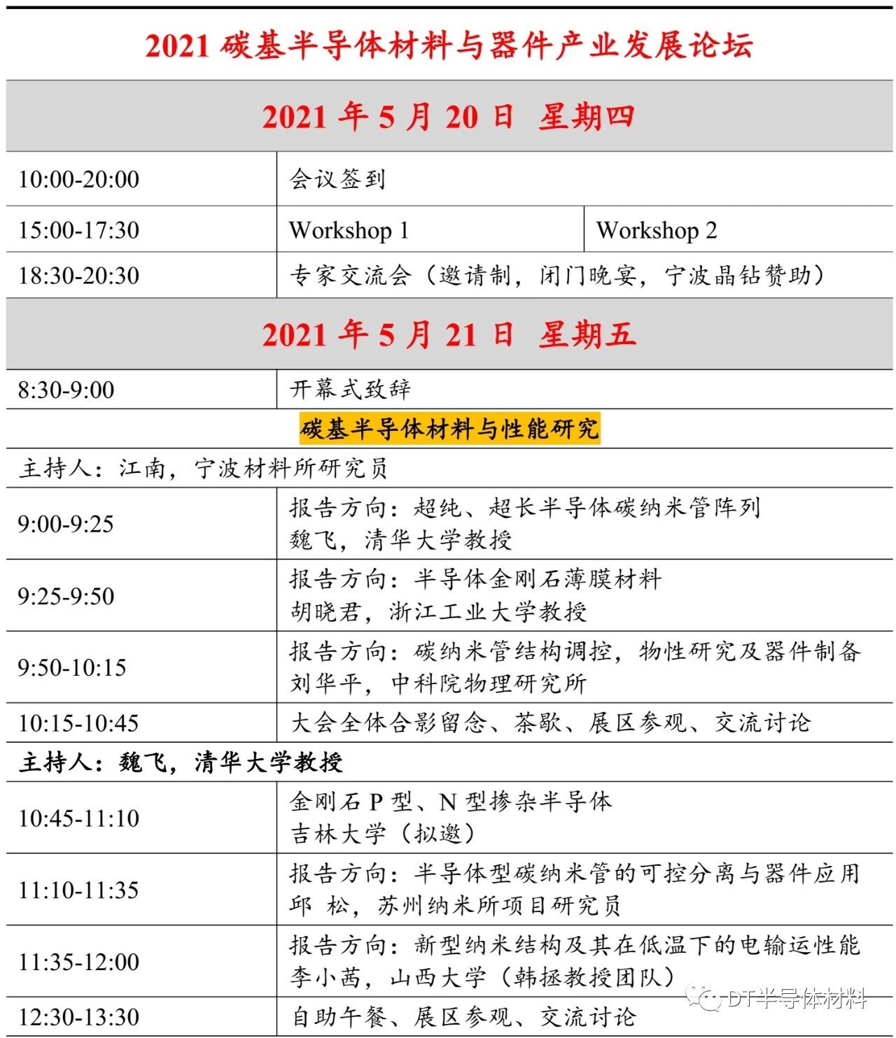 最新议程！| 2021碳基半导体材料与器件产业发展论坛