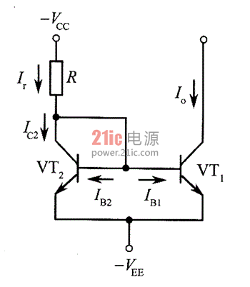 镜像恒流源基本电路图