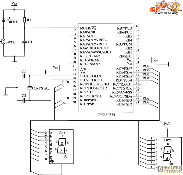 LED显示接口模块的电路图设计