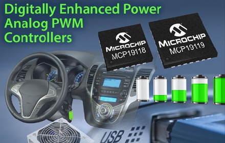 Microchip推出全新数字增强型电源模拟控制器MCP19118
