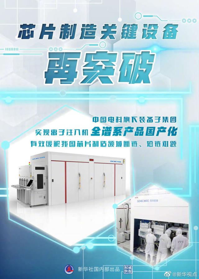 芯片制造关键设备再突破：离子注入机实现全谱系产品国产化