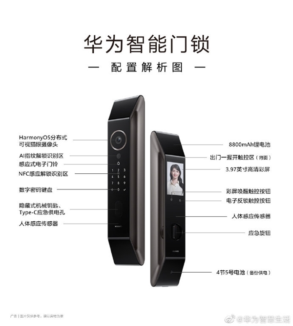 3D人脸识别+可视猫眼！华为智能门锁今天正式预售