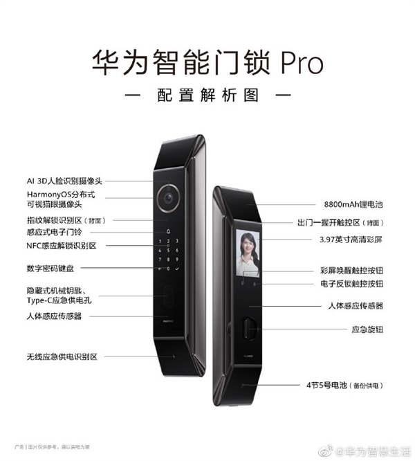 3D人脸识别+可视猫眼！华为智能门锁今天正式预售