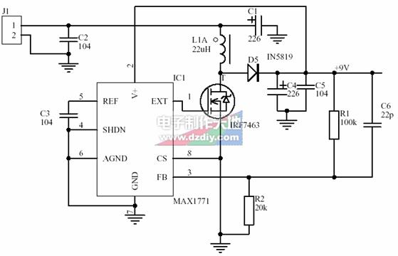 用MAX1771(MAX770)制作万用表9V电源（万用表代用电源）
