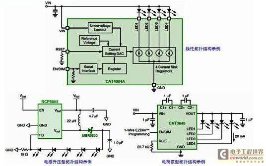 适合低压背光或闪光应用的LED驱动器方案