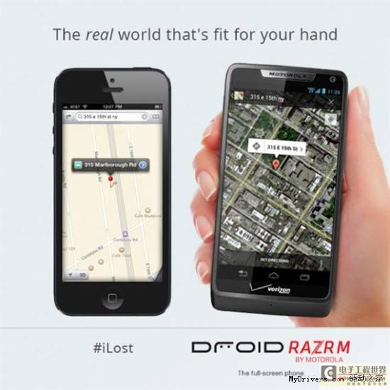 摩托嘲笑苹果 iOS 6内置地图应叫iLost