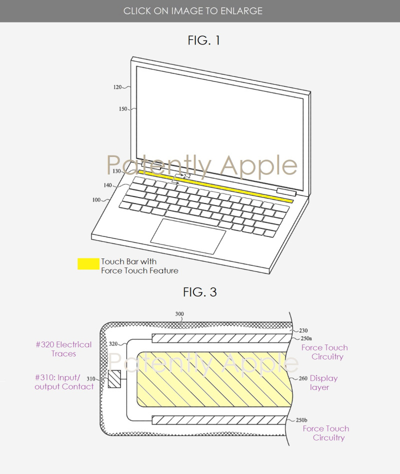 专利显示未来 MacBook 的 Touch Bar 或加入 Force Touch 功能