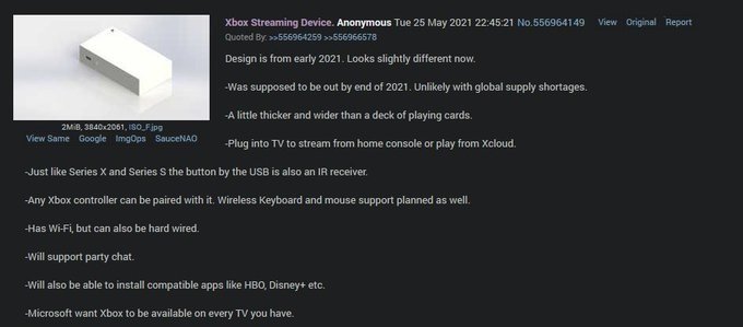 疑Xbox流媒体设备原型机曝光 一个迷你的小盒子
