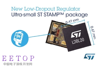 ST推出一款尺寸极小的LDBL20 200mA低压降(LDO)稳压器