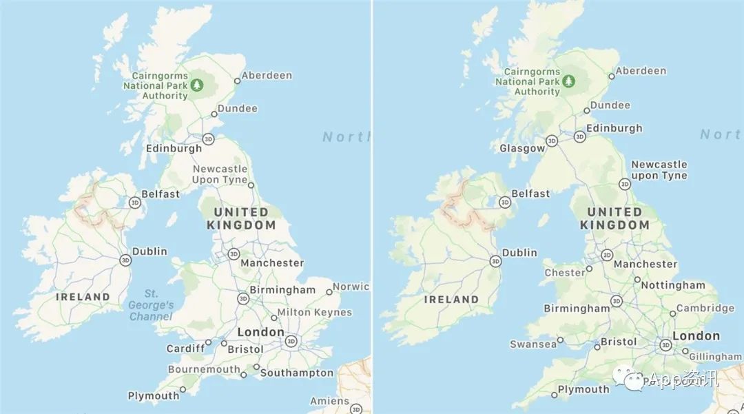 苹果开始在英国、爱尔兰测试新改版地图应用