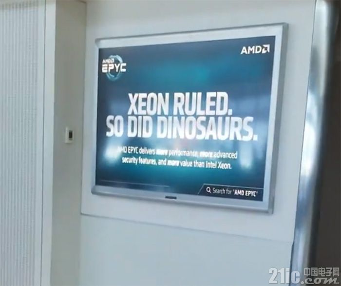 AMD机场广告黑英特尔：Xeon处理器就像恐龙一样曾经统治地球