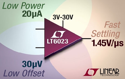 Linear推出双路3V至30V低功率运算放大器LT6023