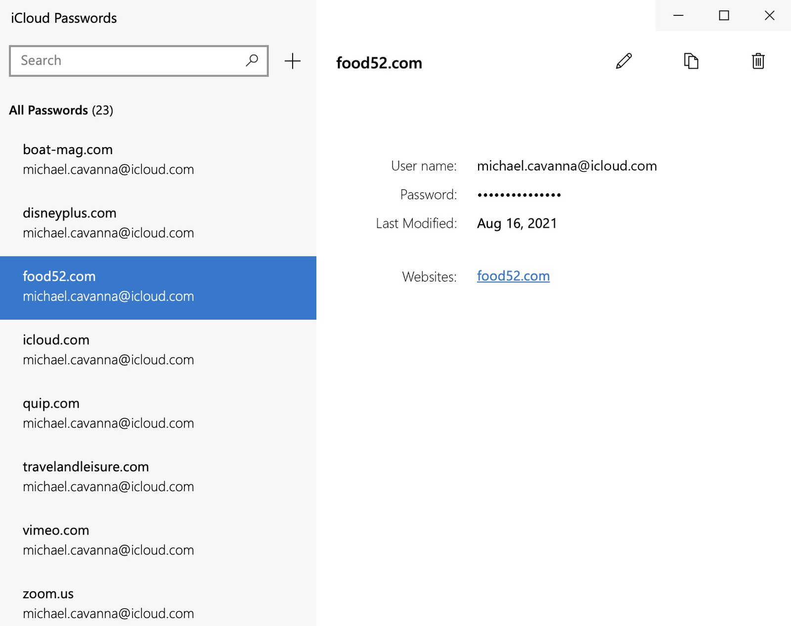 苹果发新版iCloud for Windows 增加钥匙串密码管理应用