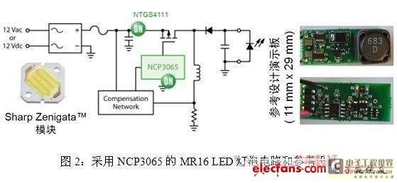 NCP3065组成的LED灯泡电路