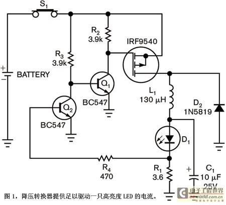 驱动HB LED的分立元件降压变换器