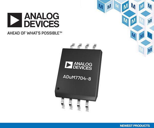 贸泽电子开售Analog Devices ADuM7704 Sigma－Delta调制器