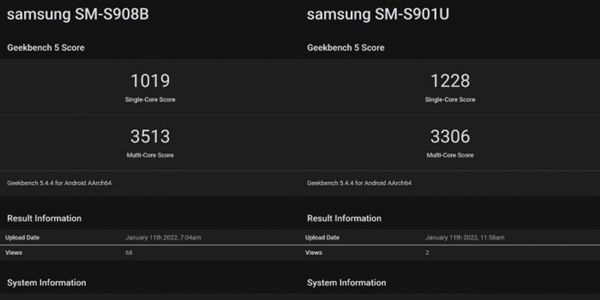 三星Galaxy S22系列跑分曝光：Exynos 2200处理器版还在