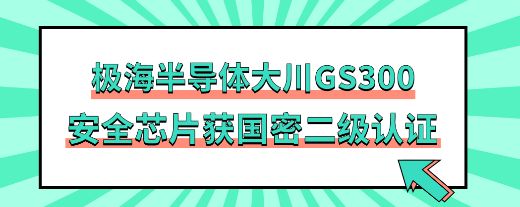 极海半导体大川GS300安全芯片通过国密二级认证