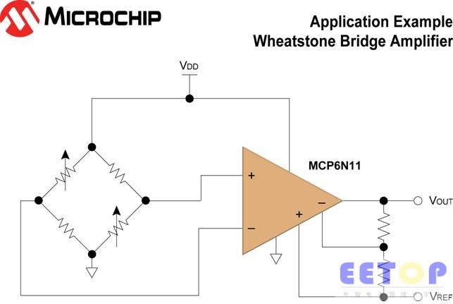 Microchip推出首款仪表放大器MCP6N11