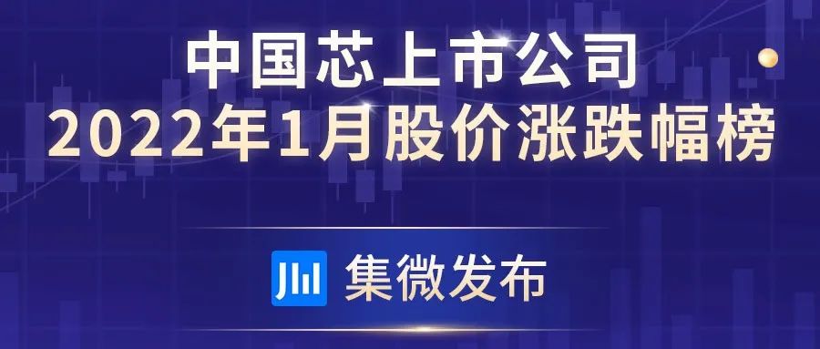 【集微发布】中国芯上市公司1月股价涨跌幅榜：仅2家公司上涨 5只新股4只破发