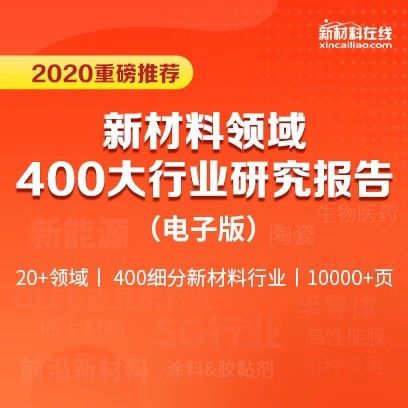 火热预售中！2020年新材料领域400大行业研报重磅来袭