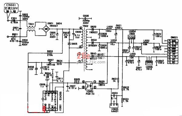 一款机顶盒开关电源电路图