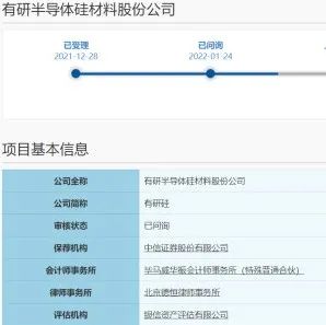 再进一步！有研硅科创板IPO获上交所问询