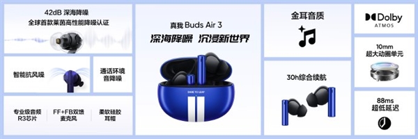 realme首款旗舰降噪耳机Buds Air3发布：首发349元 比肩1999