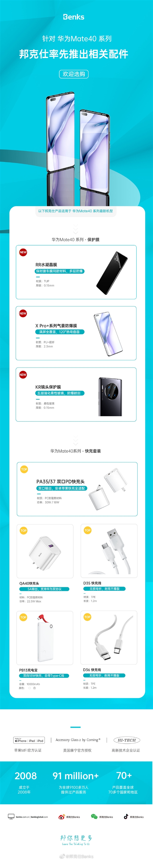 配件厂商公开华为Mate40 Pro高清渲染图：双挖孔曲屏+奥利奥四摄