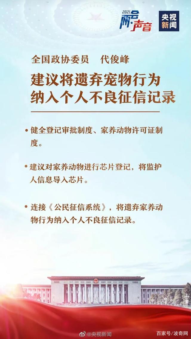 遗弃宠物纳入征信？宠物须芯片登记？两会这些建议和养宠人相关！
