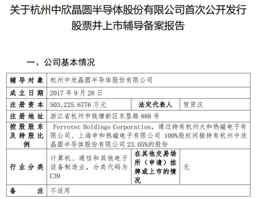 中欣晶圆拟IPO上市,与海通证券签署辅导协议