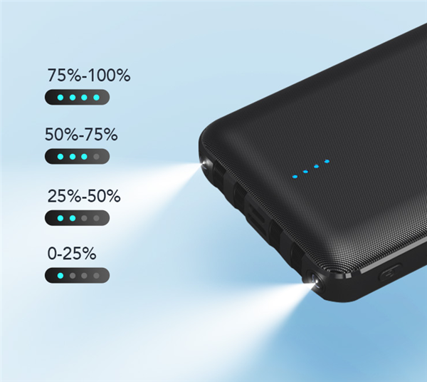 乐视新款10000mAh移动电源仅69元：自带四根不同线 还有手电筒