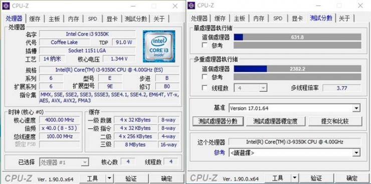 Intel酷睿i3-9350K测评之理论性能测评