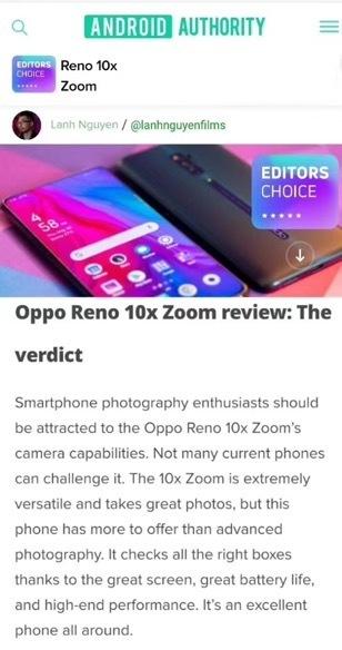 厉害了！Reno 10倍变焦版获权威媒体认可